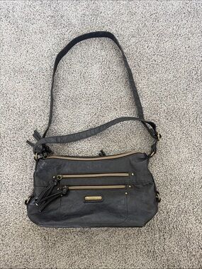 Stone & Co. Black Faux-Leather Crossbody with Zip Front Pockets